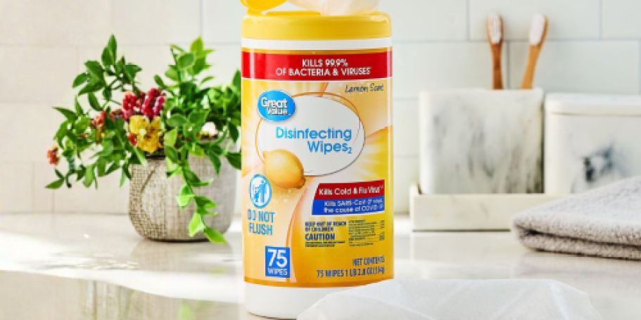 Great Value Disinfecting Wipes 75-Count Only $2.98 on Walmart.com