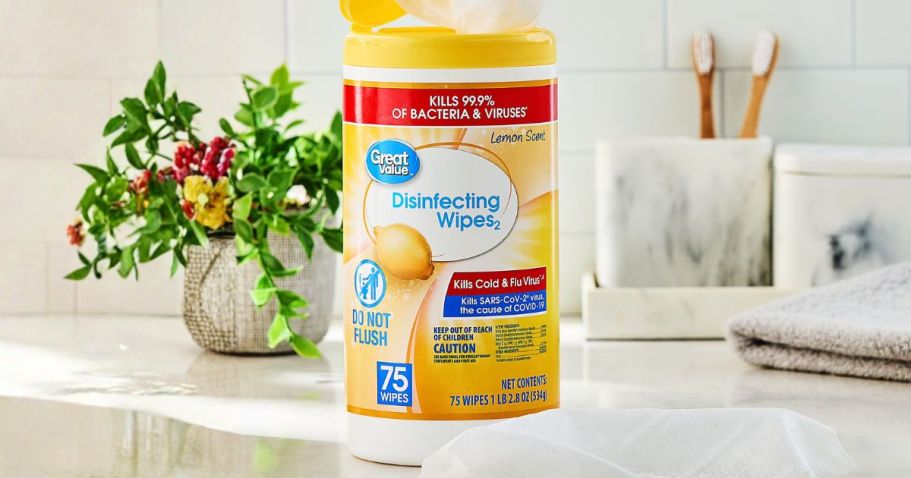 Great Value Disinfecting Wipes 75-Count Only $2.98 on Walmart.com
