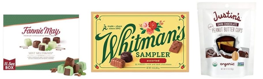fannie may, whitmans, and justin's candy