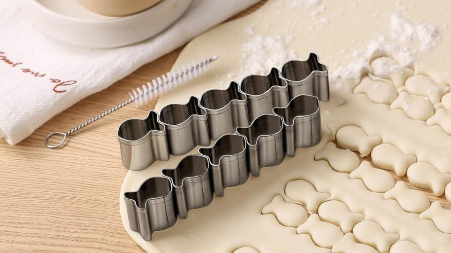 goldfish cracker cutters with cut cracker dough