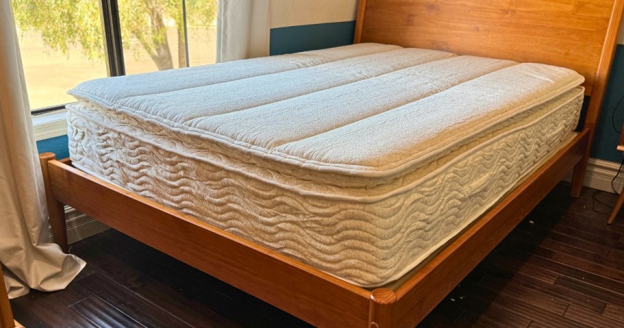 a pillow top mattress on a bed
